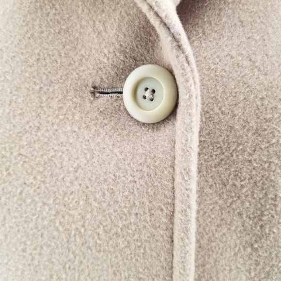 LL Bean Coat Womens  Brown 100% Lambswool Long Button Up Jacket Heavyweight 12 - Picture 7 of 13